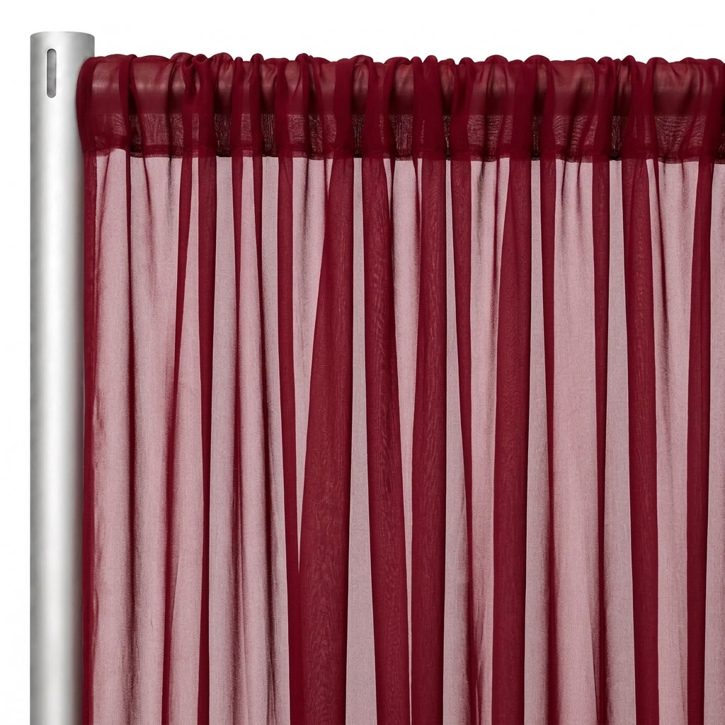 Chiffon Drapery Panel in Red 1190 - hanging panel