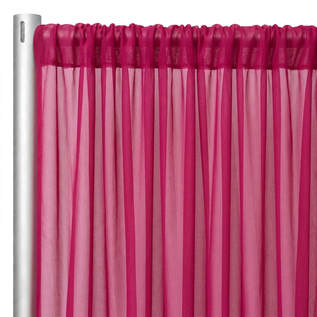 Chiffon Drapery Panel in Fuchsia 1220 - hanging panel