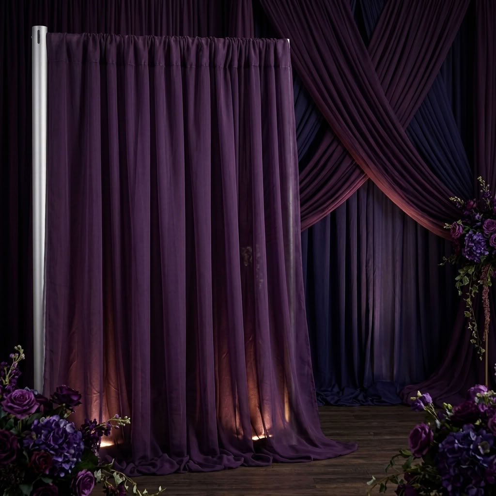 Chiffon Drapery Panel in Purple 1660 - drapery view 5