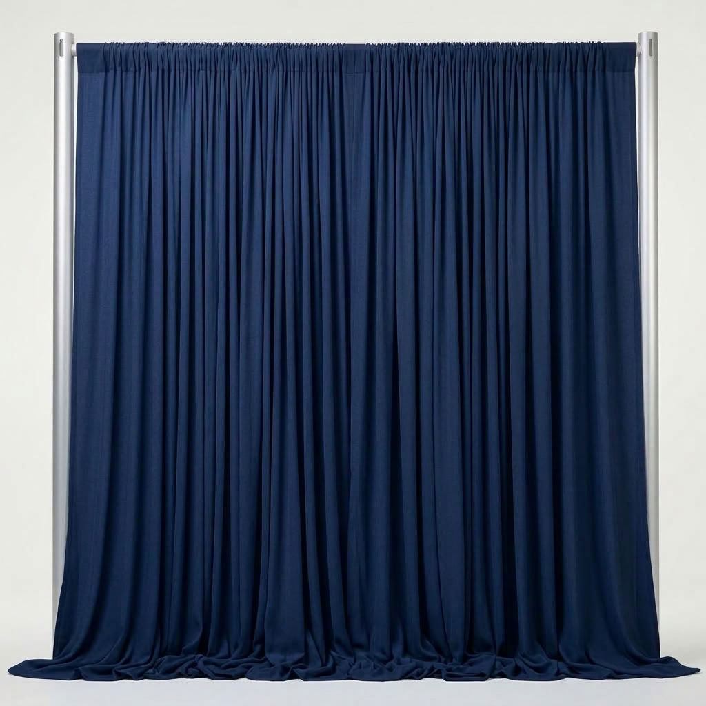 Interlock (Stretch) Drapery Panel in Navy 1245 - fabric view 1