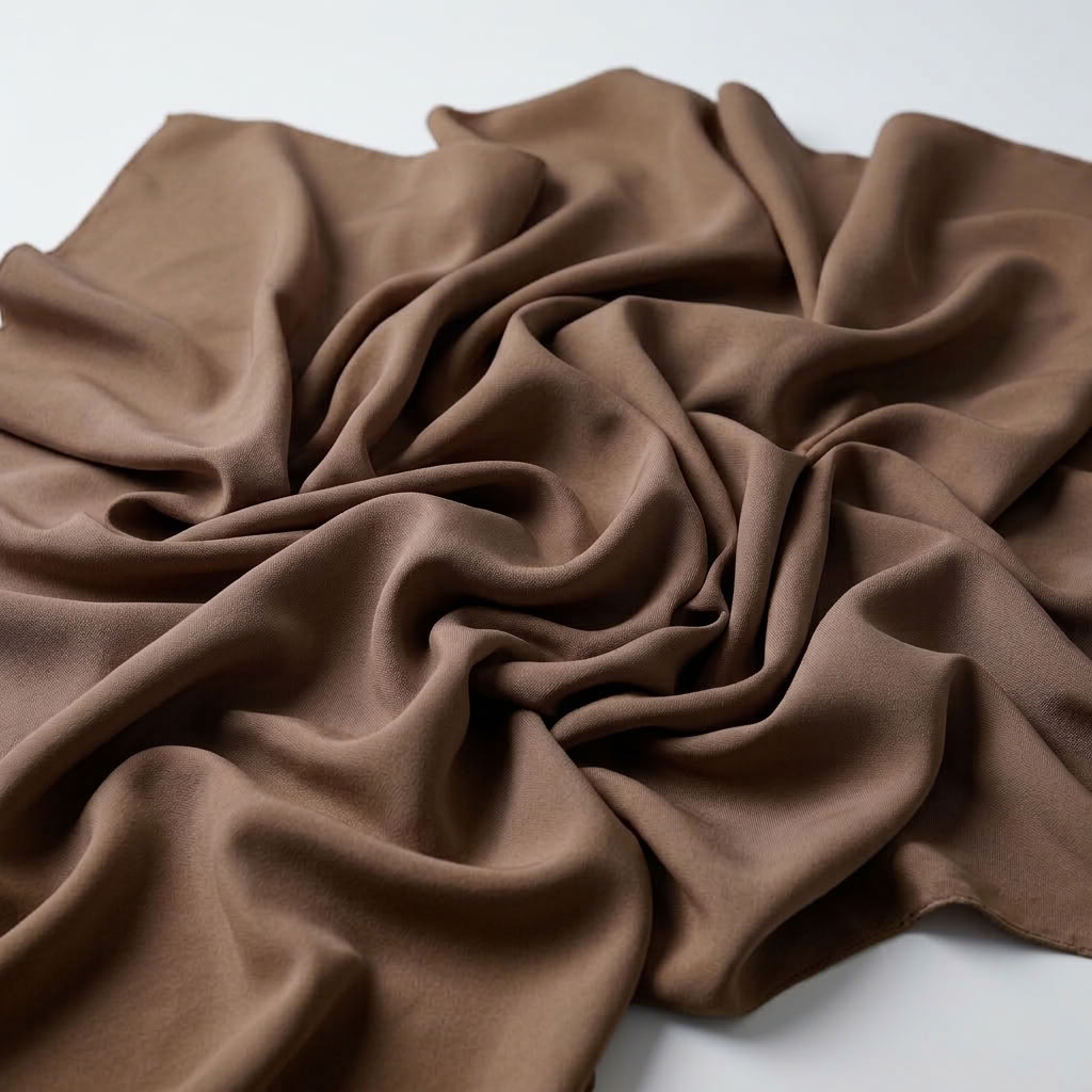 Interlock (Stretch) Wholesale Fabric in Mocha/D 1380 - loose-fold fabric view