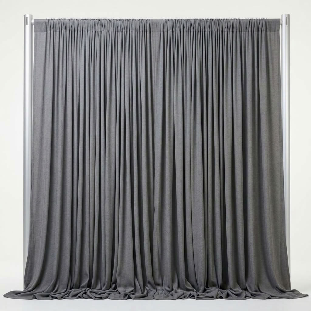 Interlock (Stretch) Drapery Panel in Gray 3217 - fabric view 1