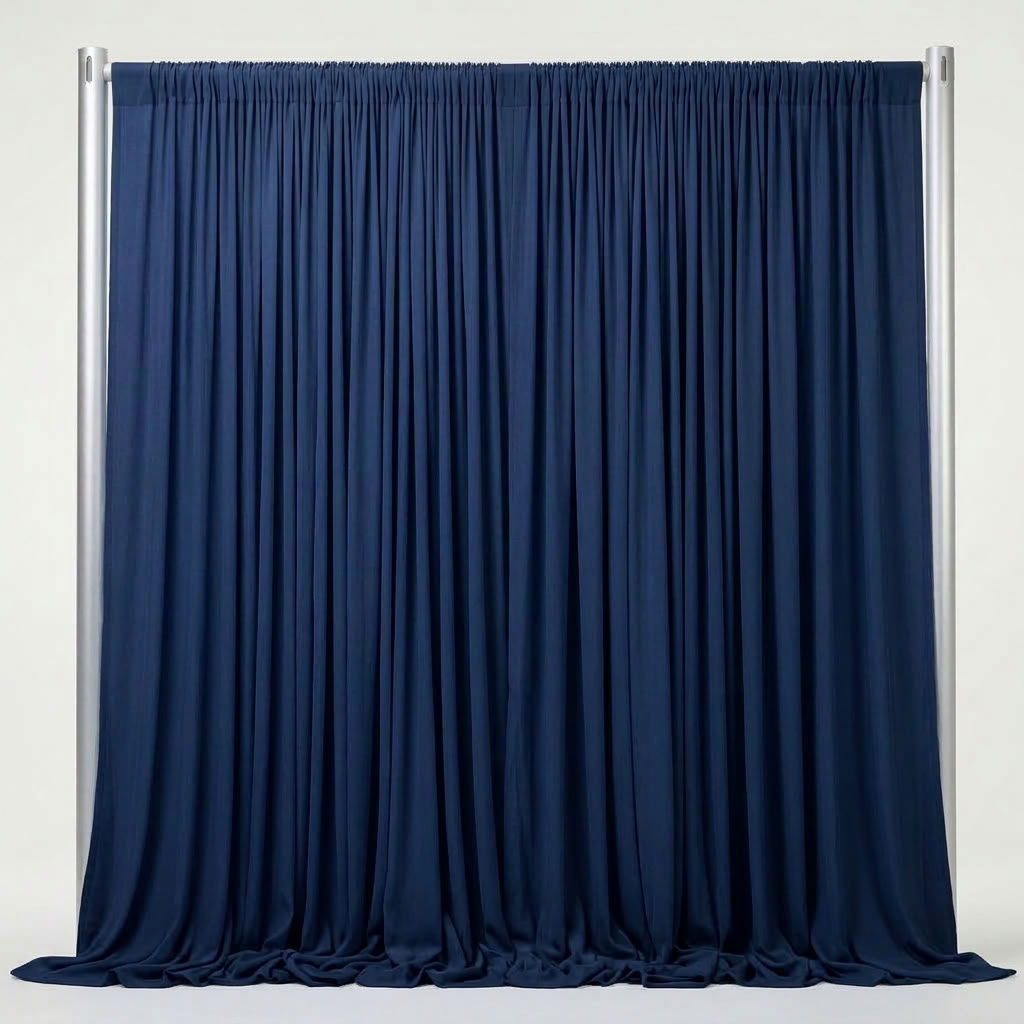 Interlock (Stretch) Drapery Panel in Navy 1245 - fabric view 2