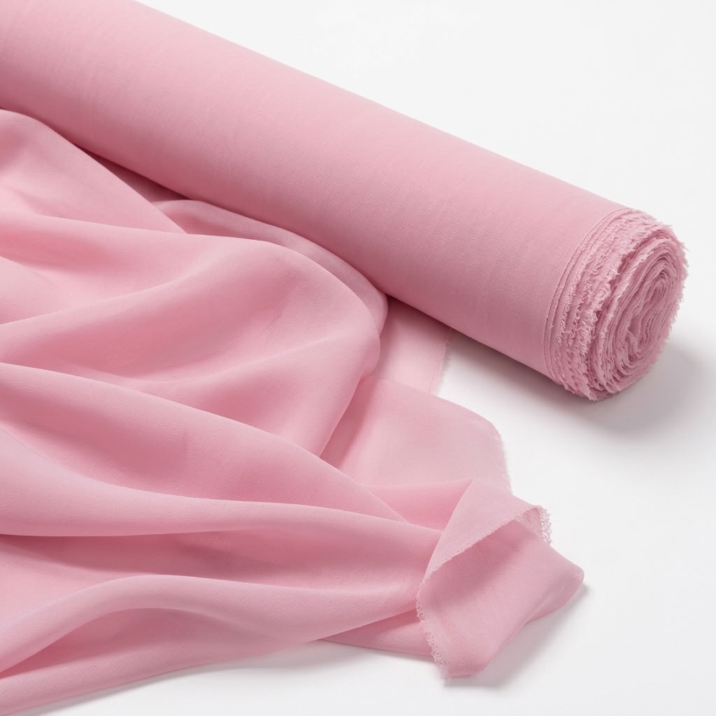 Chiffon Drapery Panel in Pink 1157 - fabric roll