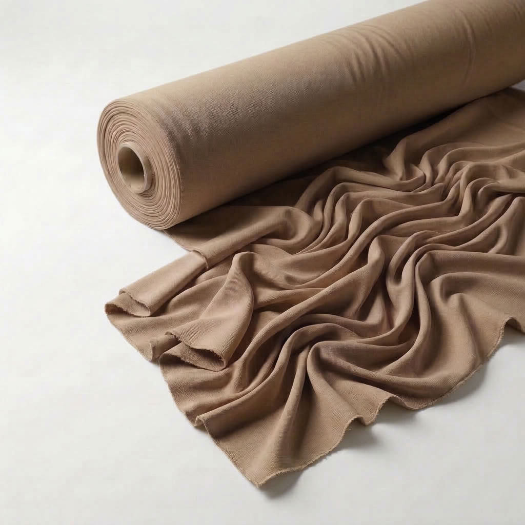 Interlock (Stretch) Drapery Panel in Taupe/D 1184 - fabric roll
