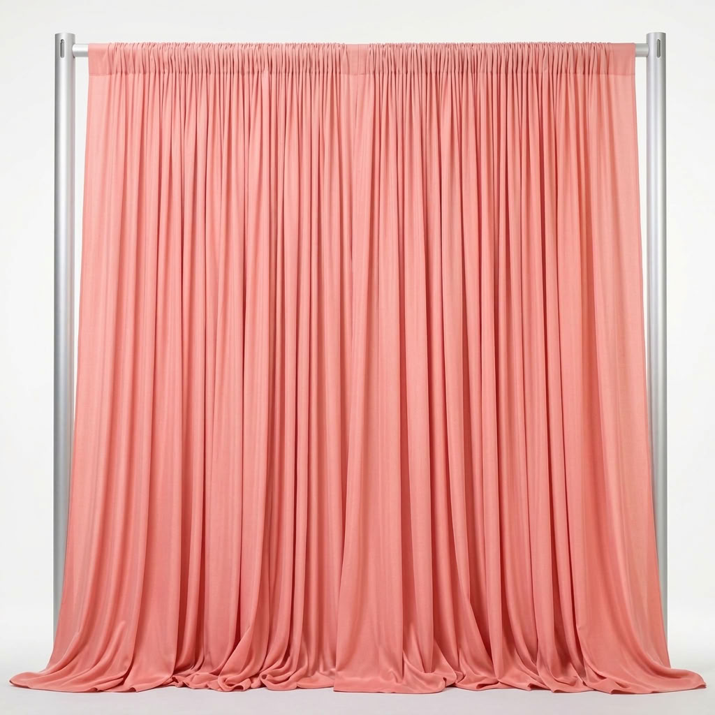 Interlock (Stretch) Drapery Panel in Coral/L 8203 - fabric view 1