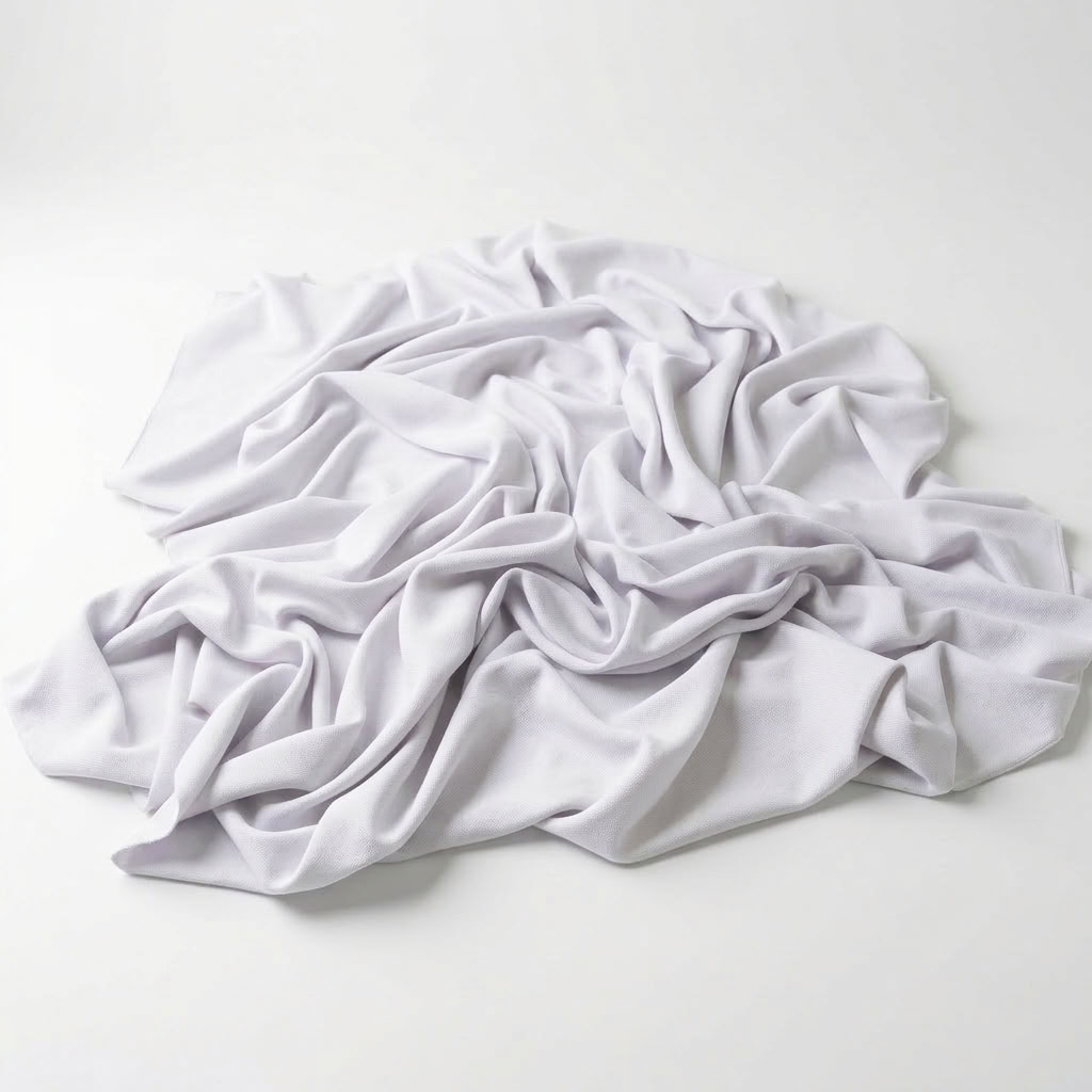 Interlock (Stretch) Drapery Panel in White 1101 - fabric detail 2