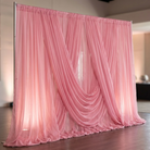 Chiffon Drapery Panel in Pink/Rose 1939 - drapery view 1