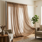 Chiffon Drapery Panel in Taupe 9017 - drapery view 5