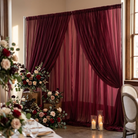 Chiffon Drapery Panel in Burgundy 1539 - drapery view 8