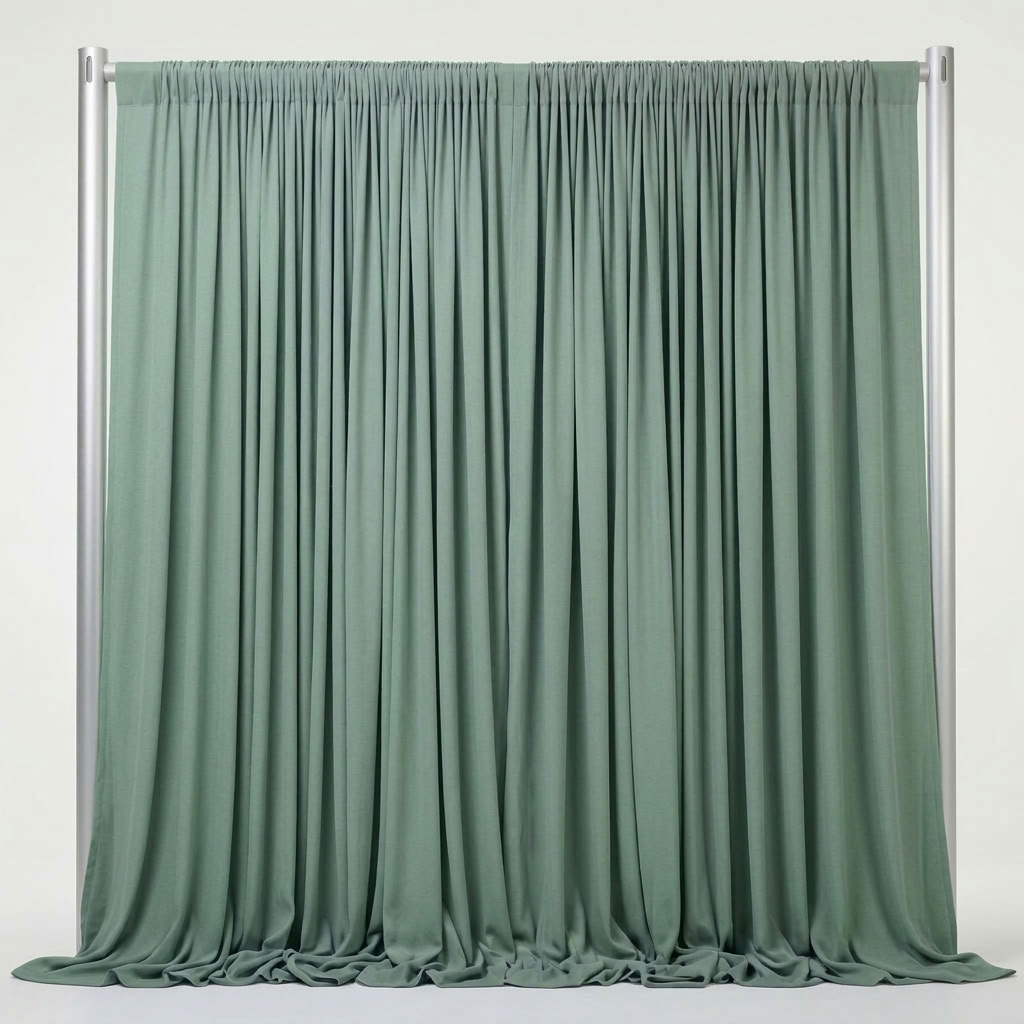 Interlock (Stretch) Drapery Panel in Sage Mint 1750 - fabric view 2