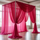Chiffon Drapery Panel in Fuchsia 1220 - drapery view 7
