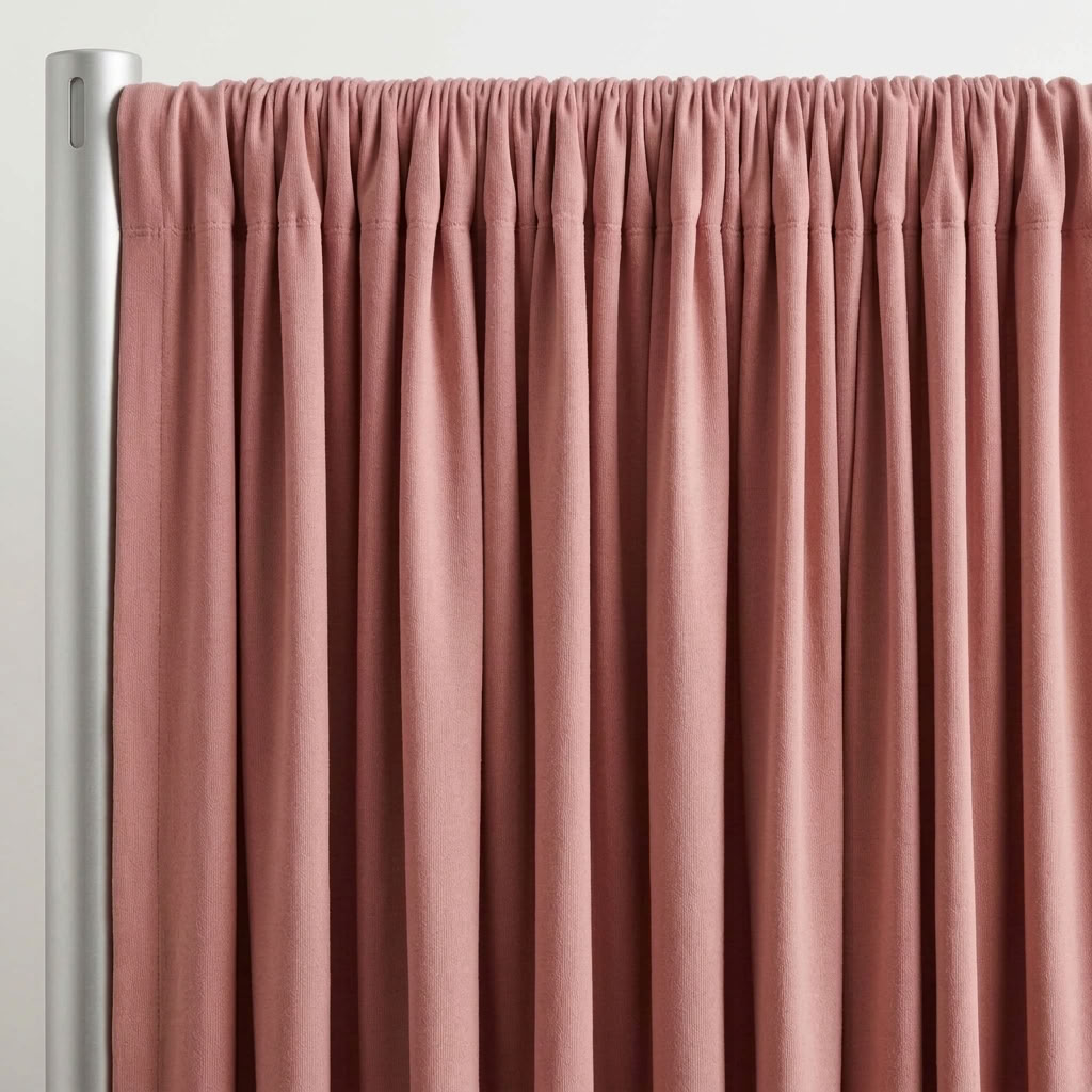 Interlock (Stretch) Drapery Panel in Rose/Dust 7662 - hanging drapery