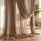 Chiffon Drapery Panel in Beige 9016 - drapery view 2
