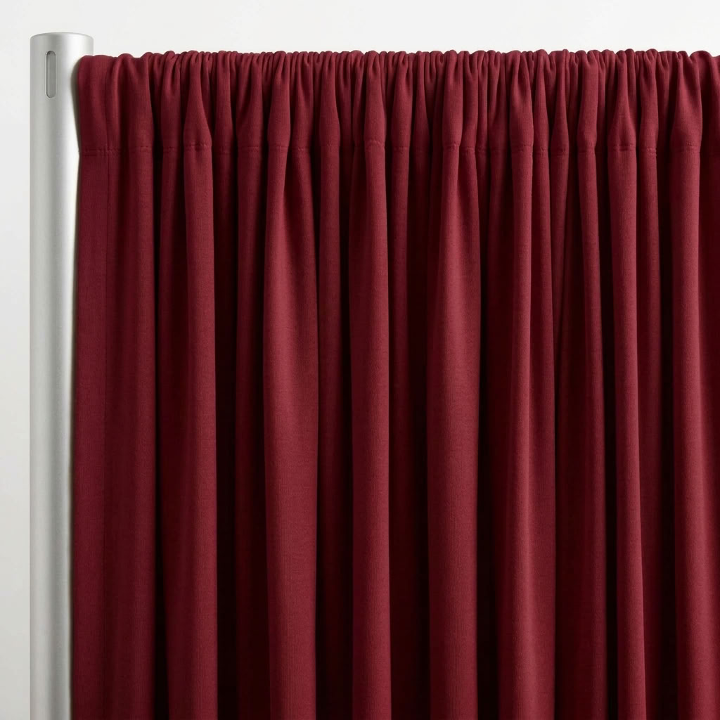Interlock (Stretch) Drapery Panel in Wine 1401 - hanging drapery