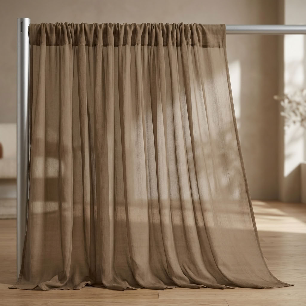 Chiffon Drapery Panel in Tan 2035 - drapery view 1