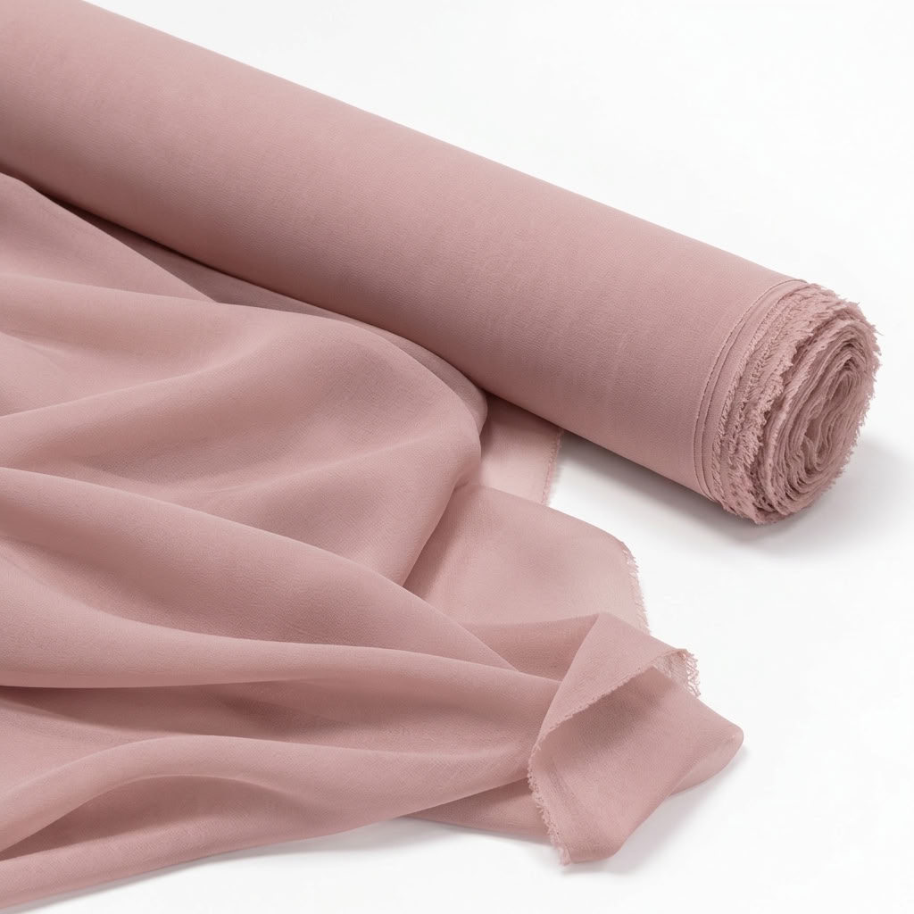 Chiffon Drapery Panel in D/Rose 1159 - fabric roll