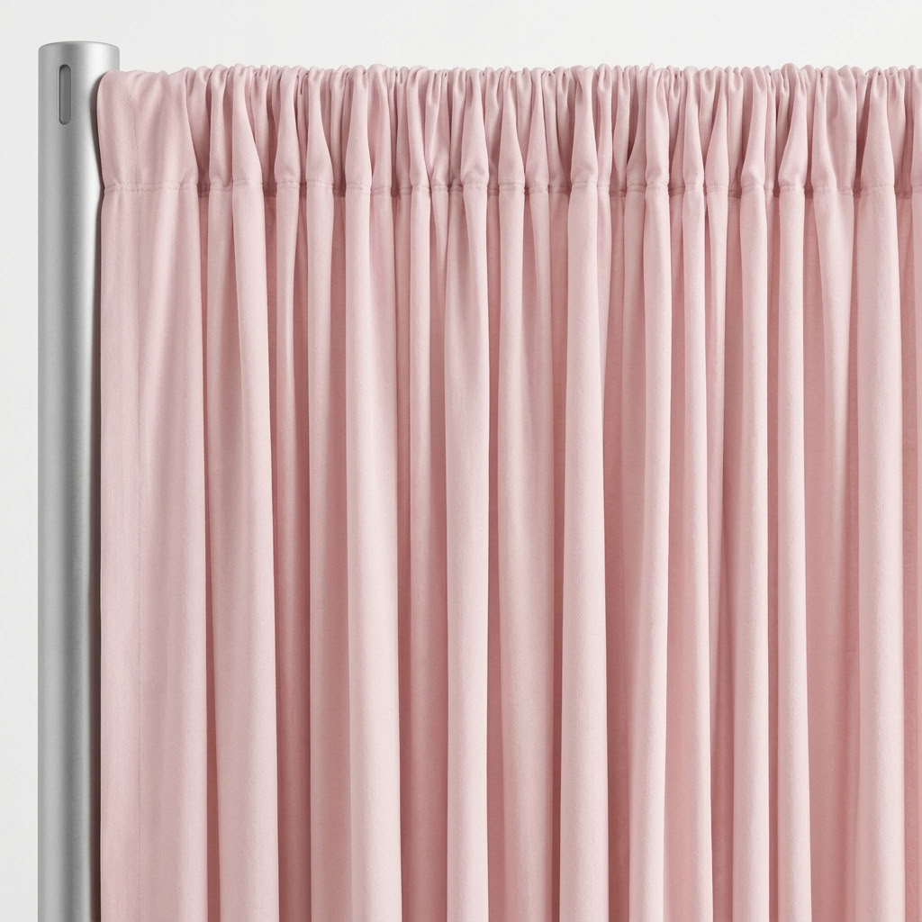 Interlock (Stretch) Drapery Panel in Pink 1156 - hanging drapery
