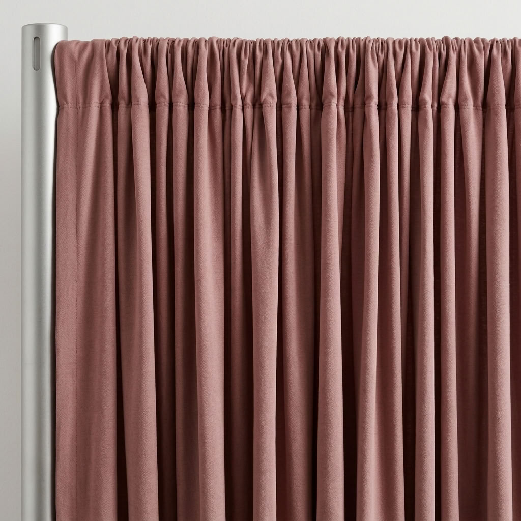 Interlock (Stretch) Drapery Panel in Mauve/D 1801 - hanging drapery