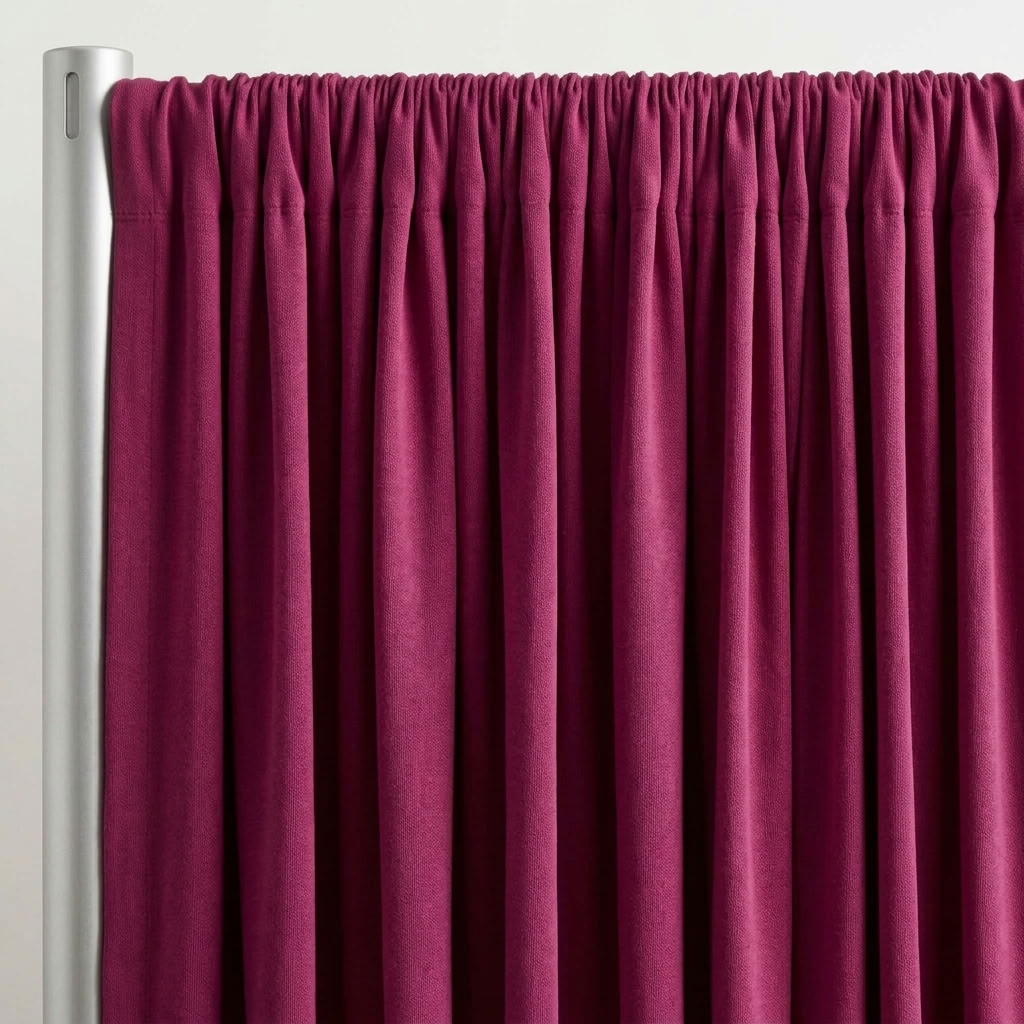 Interlock (Stretch) Drapery Panel in Magenta 1825 - hanging drapery
