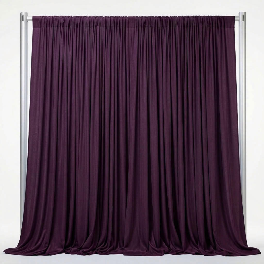 Interlock (Stretch) Drapery Panel in Plum/D 76 - fabric view 1