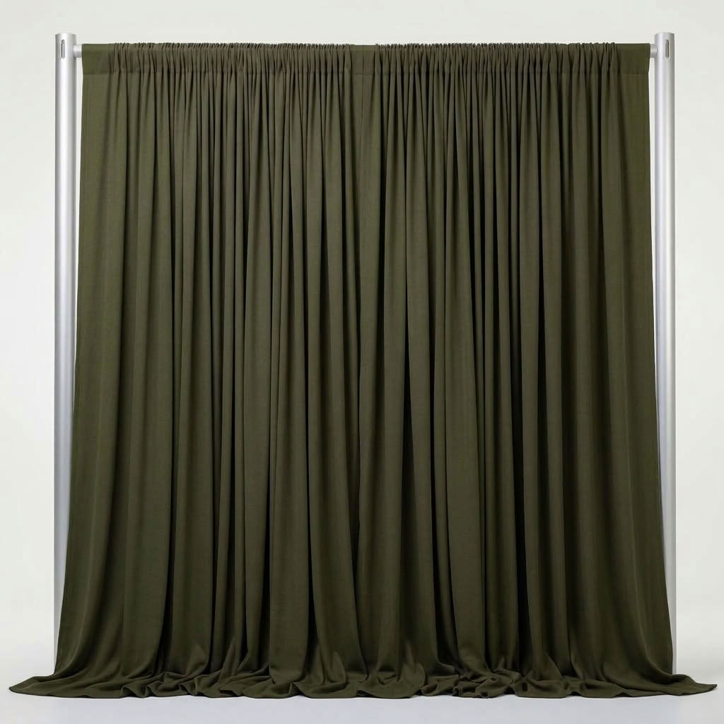 Interlock (Stretch) Drapery Panel in Olive/D 8335 - fabric view 1