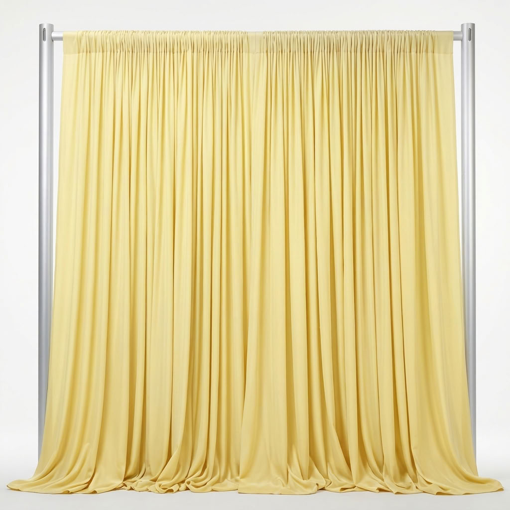 Interlock (Stretch) Drapery Panel in Yellow 0013 - fabric view 1