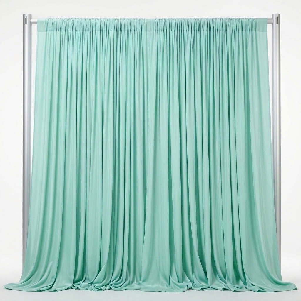 Interlock (Stretch) Drapery Panel in Mint 1769 - fabric view 1