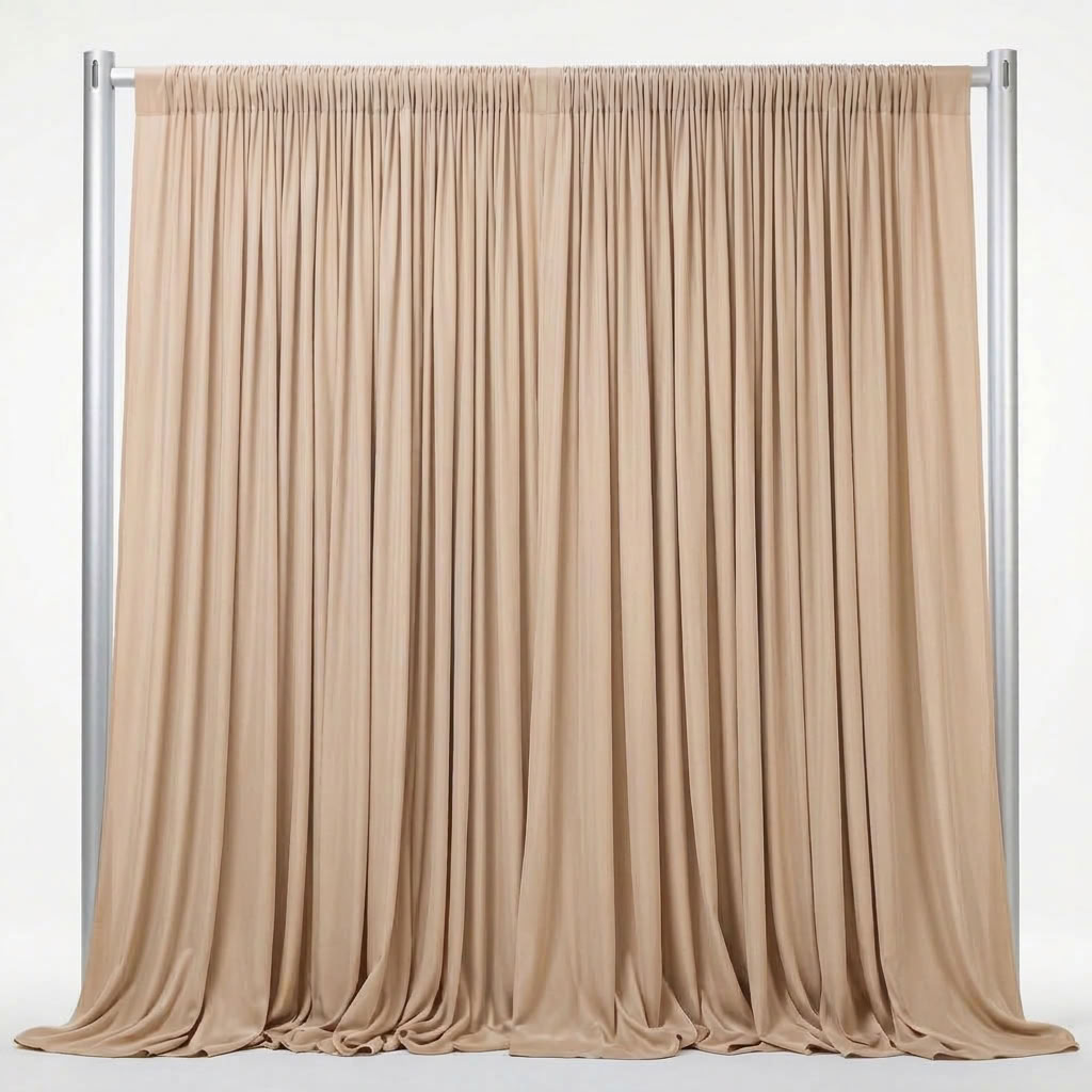 Interlock (Stretch) Drapery Panel in LT/Nude 9952 - fabric view 2