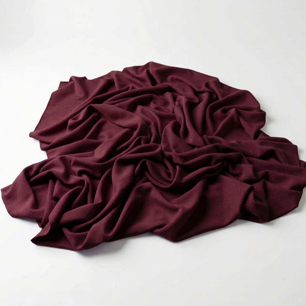 Interlock (Stretch) Drapery Panel in Burgundy 1237 - fabric detail 2