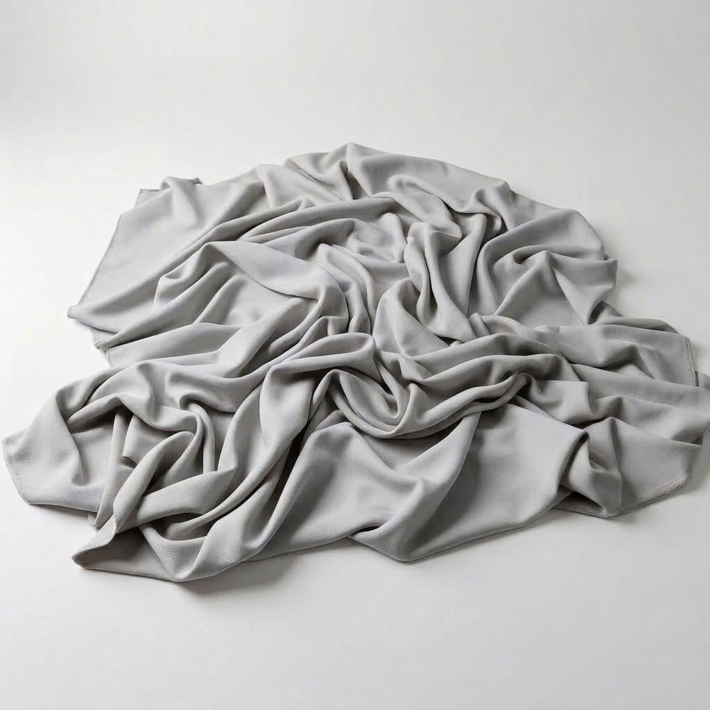 Interlock (Stretch) Wholesale Fabric in Silver 1302 - piled fabric view
