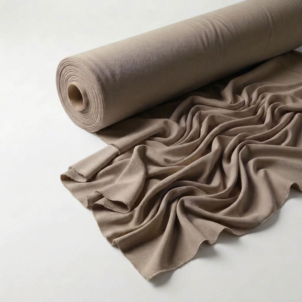 Interlock (Stretch) Drapery Panel in Stone 1775 - fabric roll