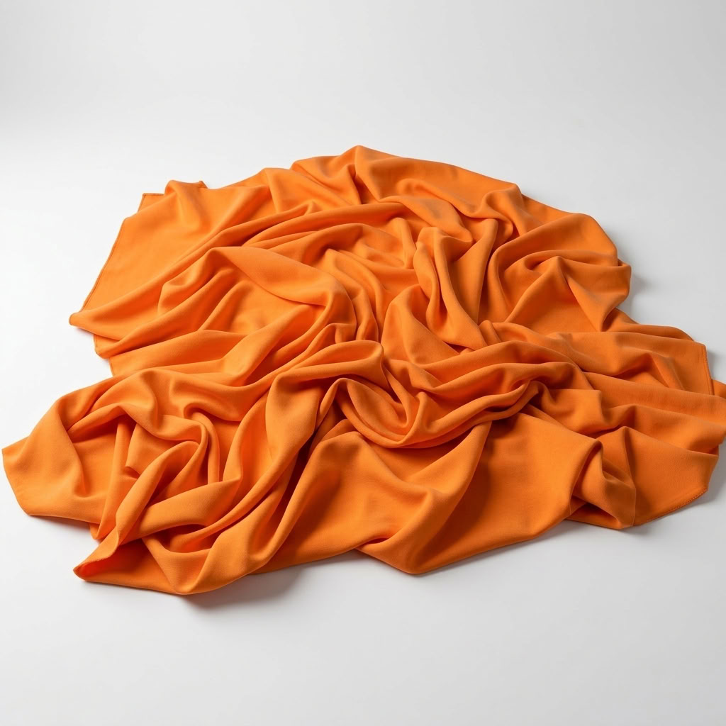 Interlock (Stretch) Wholesale Fabric in Tangerine 1408 - piled fabric view