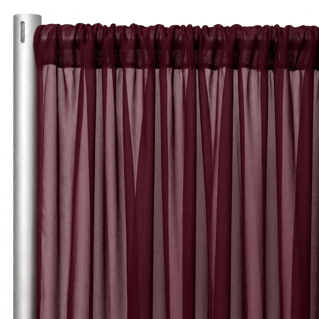 Chiffon Drapery Panel in Burgundy 1232 - hanging panel