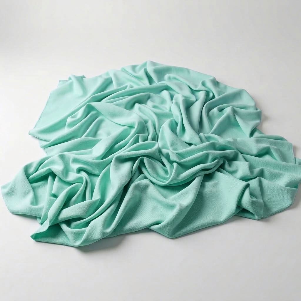 Interlock (Stretch) Wholesale Fabric in Mint 1769 - piled fabric view