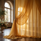 Chiffon Drapery Panel in Gold 1189 - drapery view 6