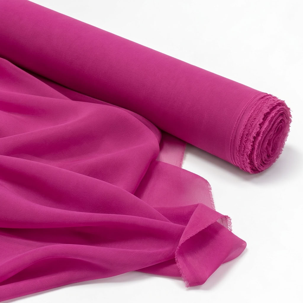 Chiffon wholesale fabric in Fuchsia 1229 - fabric roll