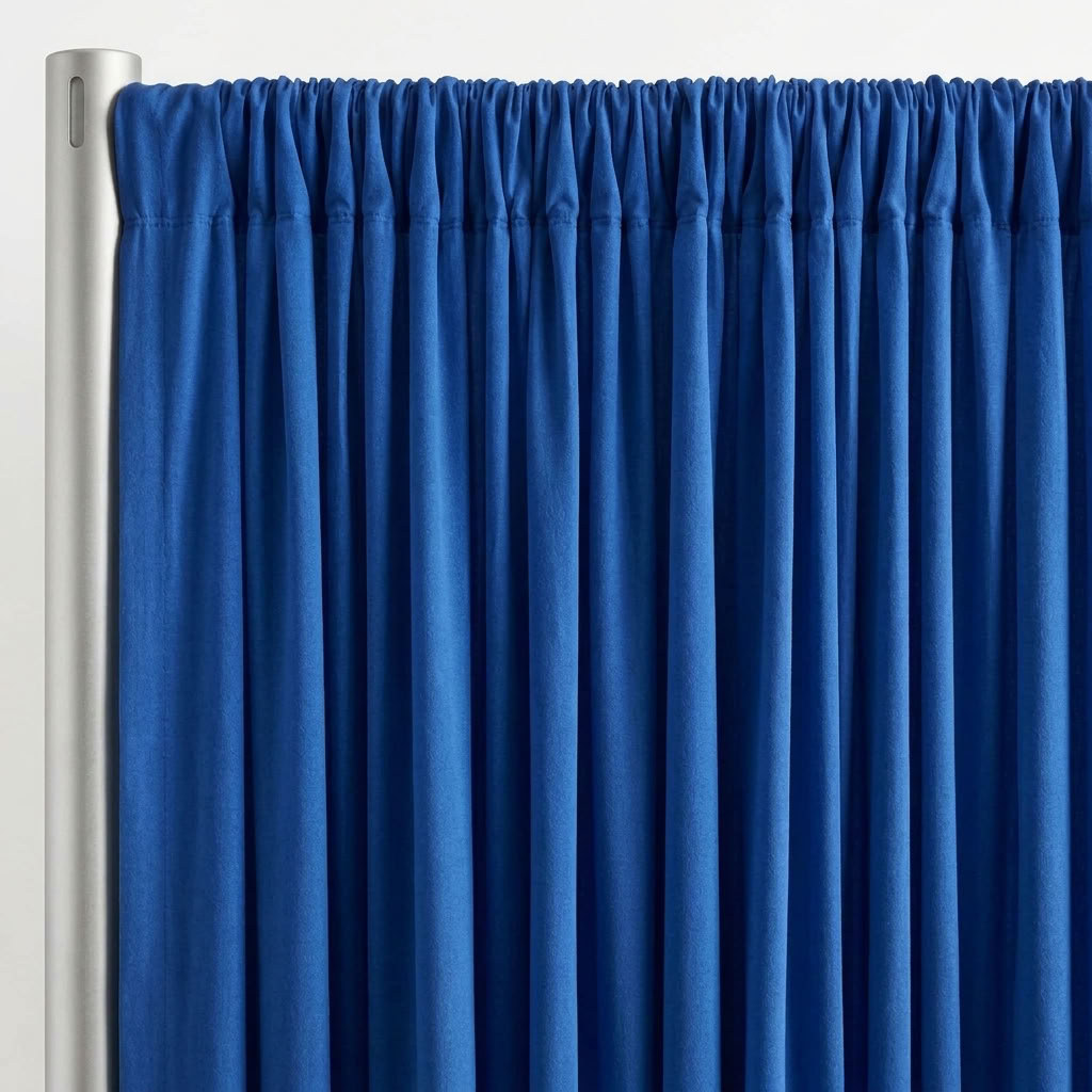 Interlock (Stretch) Drapery Panel in Royal 1144 - hanging drapery
