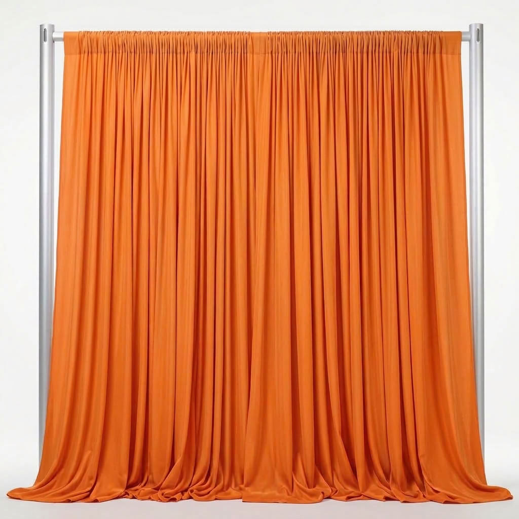 Interlock (Stretch) Drapery Panel in Tangerine 1408 - fabric view 2