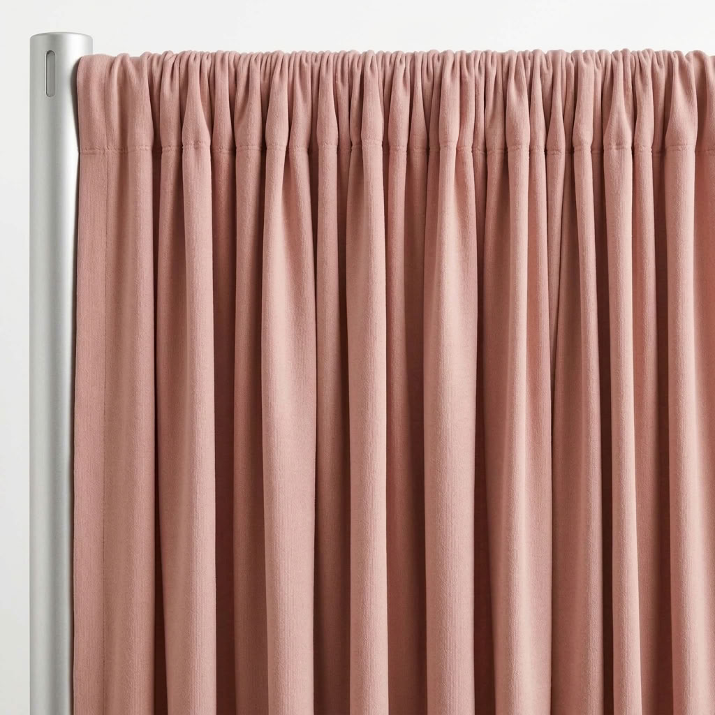 Interlock (Stretch) Drapery Panel in D/Rose 1161 - hanging drapery