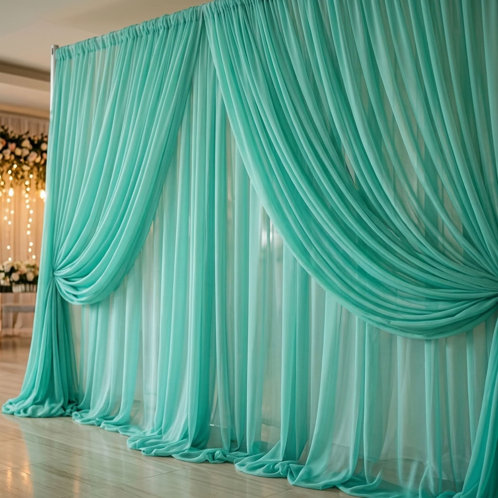 Chiffon Drapery Panel in Tiffany 2001 - drapery view 5