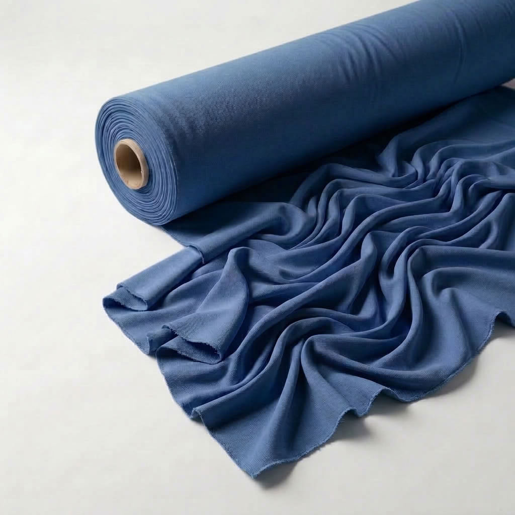 Interlock (Stretch) Drapery Panel in Wedgewood 1977 - fabric roll