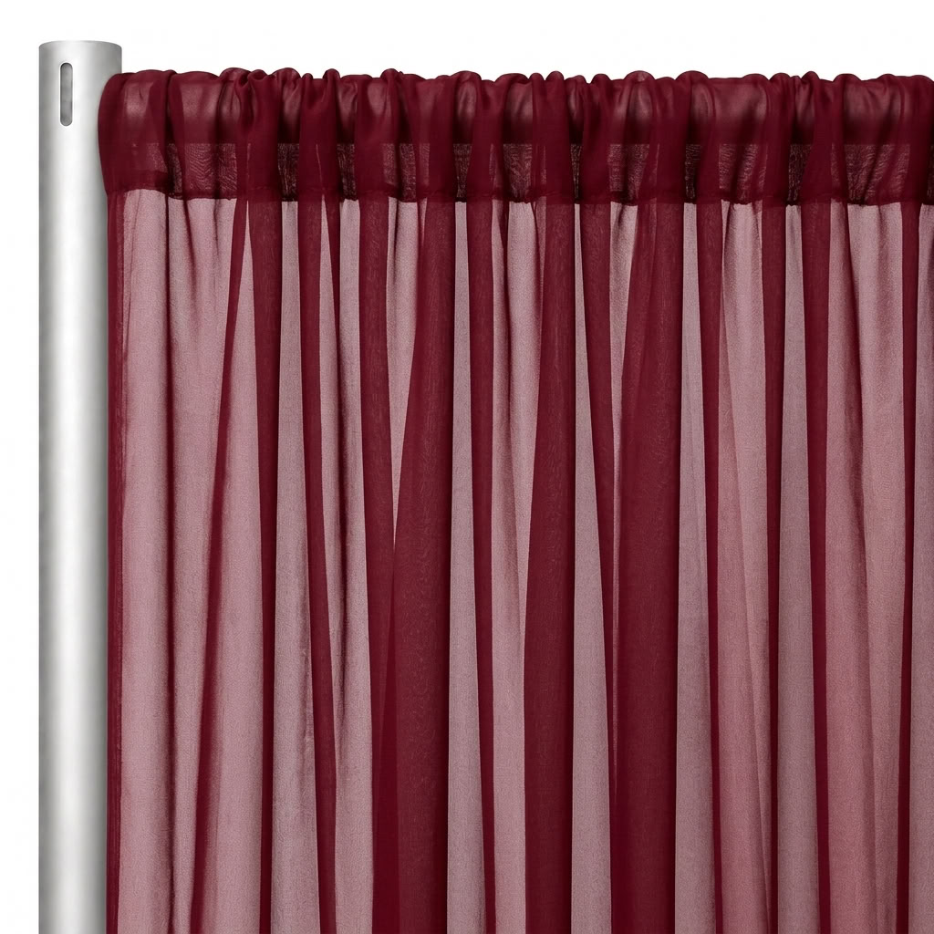 Chiffon Drapery Panel in Burgundy 1539 - hanging panel