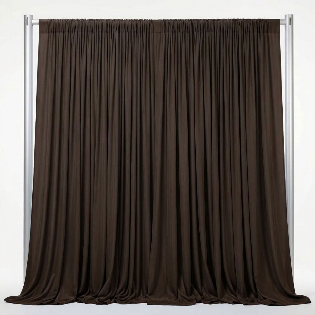 Interlock (Stretch) Drapery Panel in Brown/D 1268 - fabric view 1