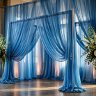 Chiffon Drapery Panel in Blue 1121 - drapery view 7