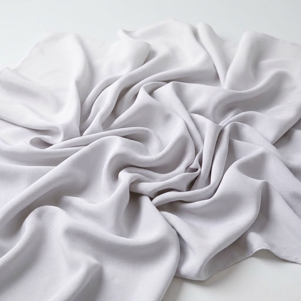Interlock (Stretch) Drapery Panel in White 1101 - fabric detail 1
