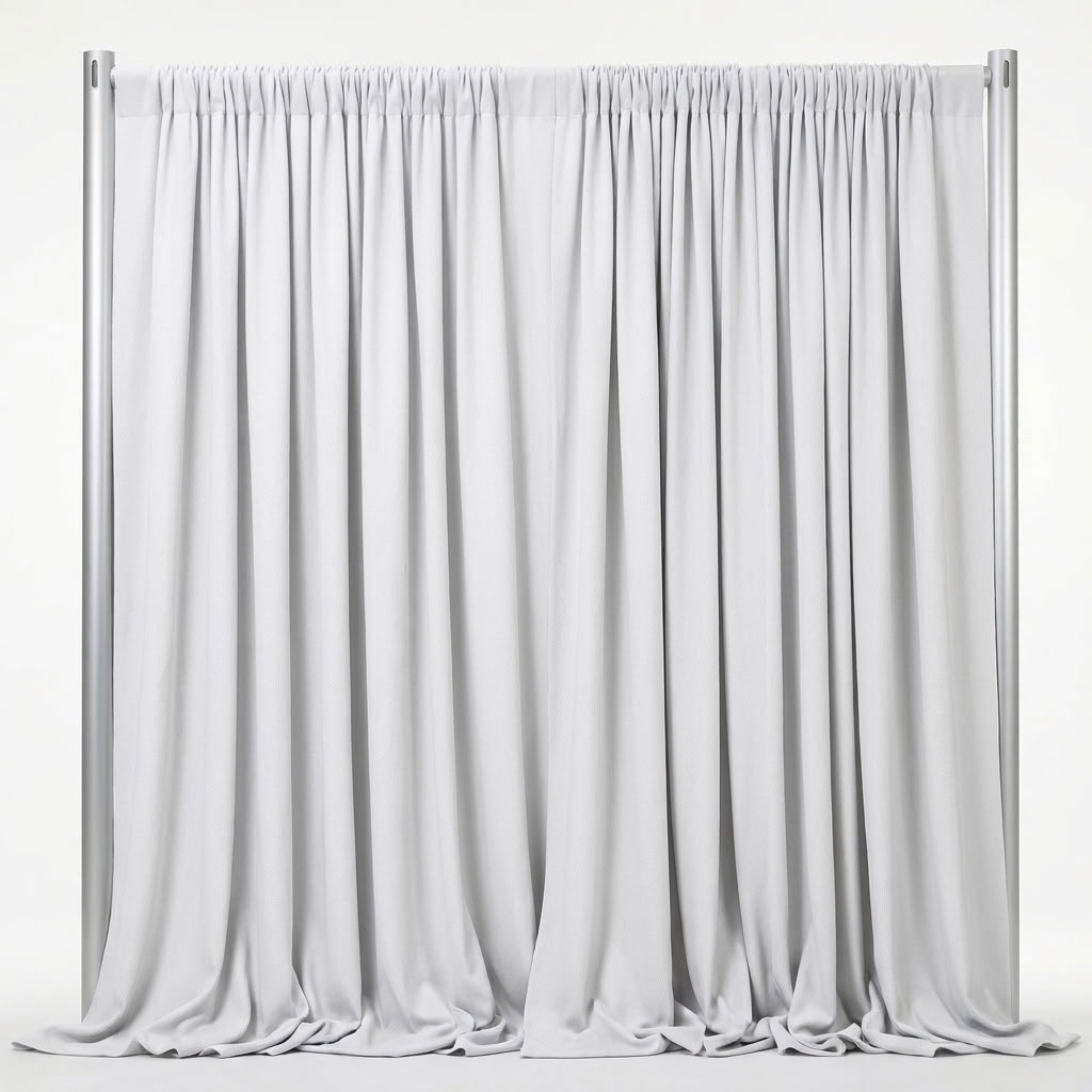 Interlock (Stretch) Drapery Panel in White 1101 - fabric view 1