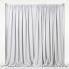 Interlock (Stretch) Drapery Panel in White 1101 - fabric view 1