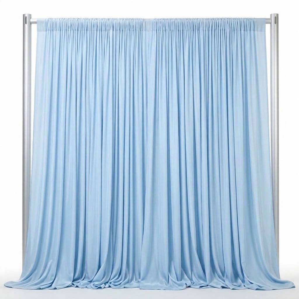 Interlock (Stretch) Drapery Panel in Baby/Blue 1121 - fabric view 1