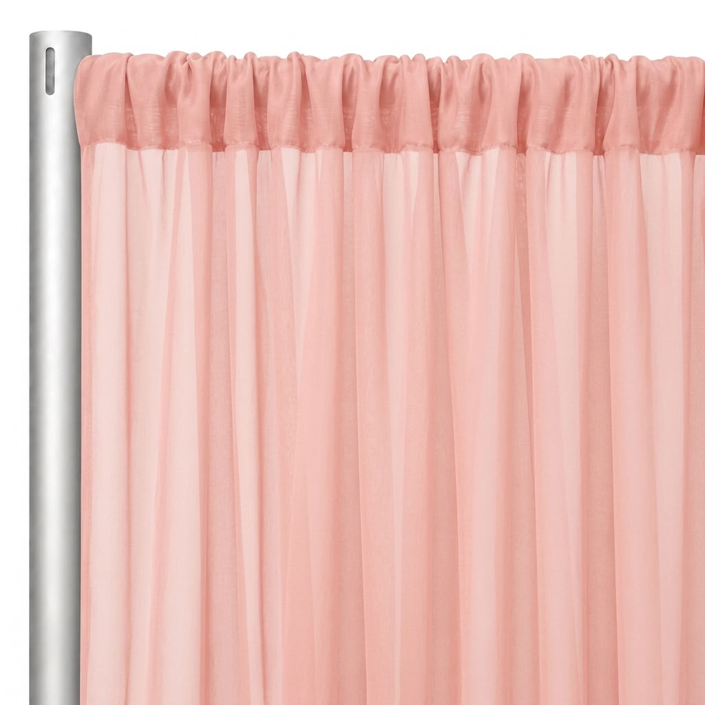 Chiffon Drapery Panel in Blush 4124 - hanging panel